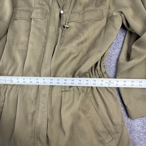 Eileen Fisher Polished Anorak Jacket Hooded Full Zip Olive Womens XL Sustainable - Picture 8 of 14